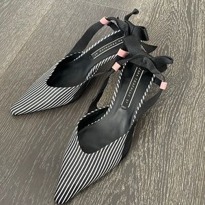 Zara striped kitten heel slingbacks. Size 37